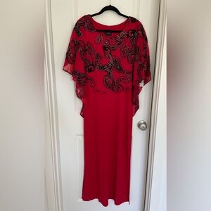 NWT John Meyer Studio 1 PC Red and Gold Bedazzled Maxi Dress Women’s Siz…